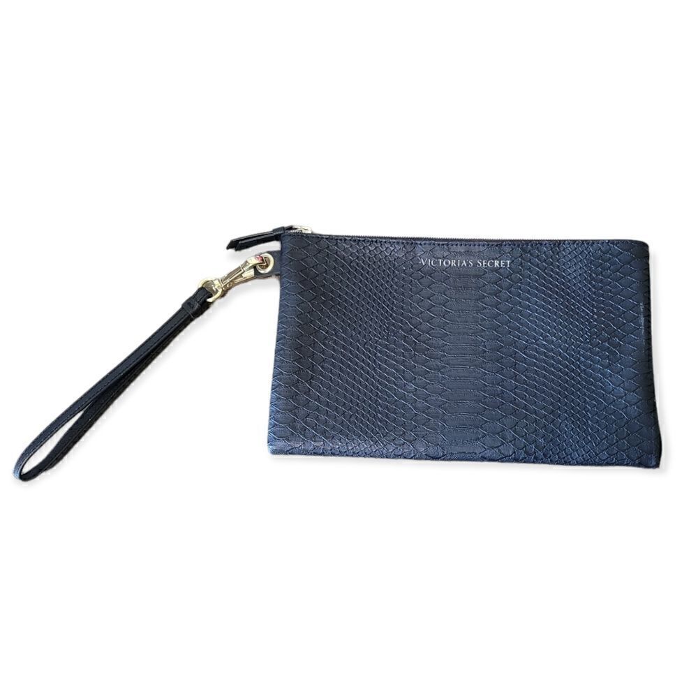 Victoria Secret Black Snakeskin Clutch